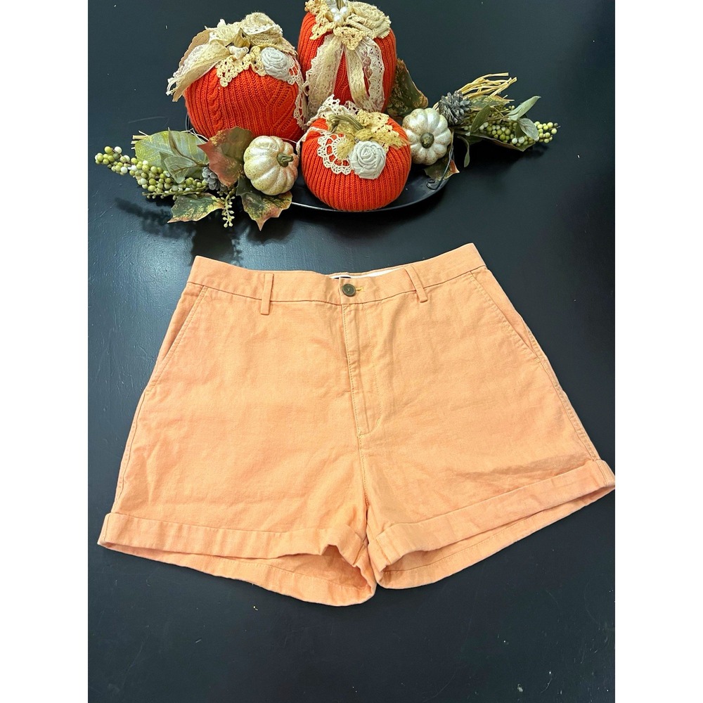 Dockers Premium Peach Cotton Linen Blend Chino Rolled Cuff 3" original Shorts 30
